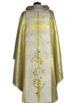 Ornat ślubny z szerokim złotym pasem