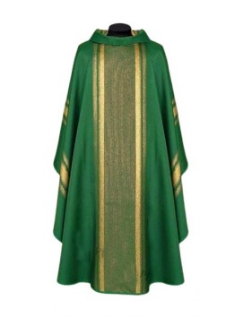Tissu de chasuble coulant vert doré (44A)