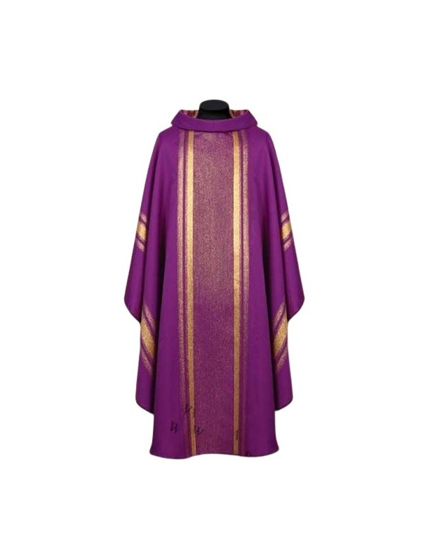 Chasuble flowing fabric gold purple (46A)