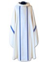 Casula mariana écru/blu tessuto fluente (48A)